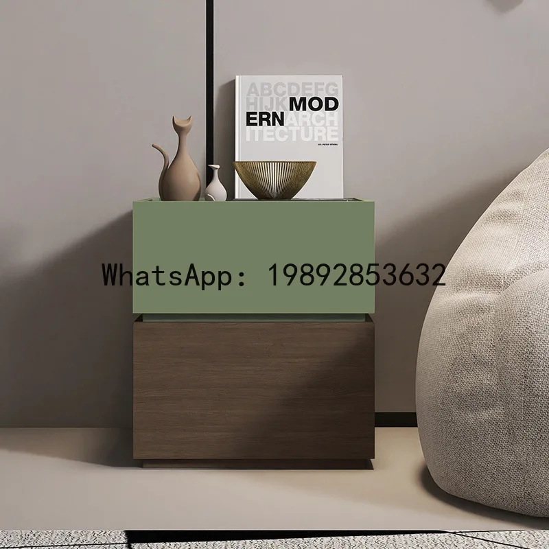 CZ Italian Minimalist Bedside Table Bedroom Small Room Storage Cabinet Ultra Narrow Mini Storage Cabinet