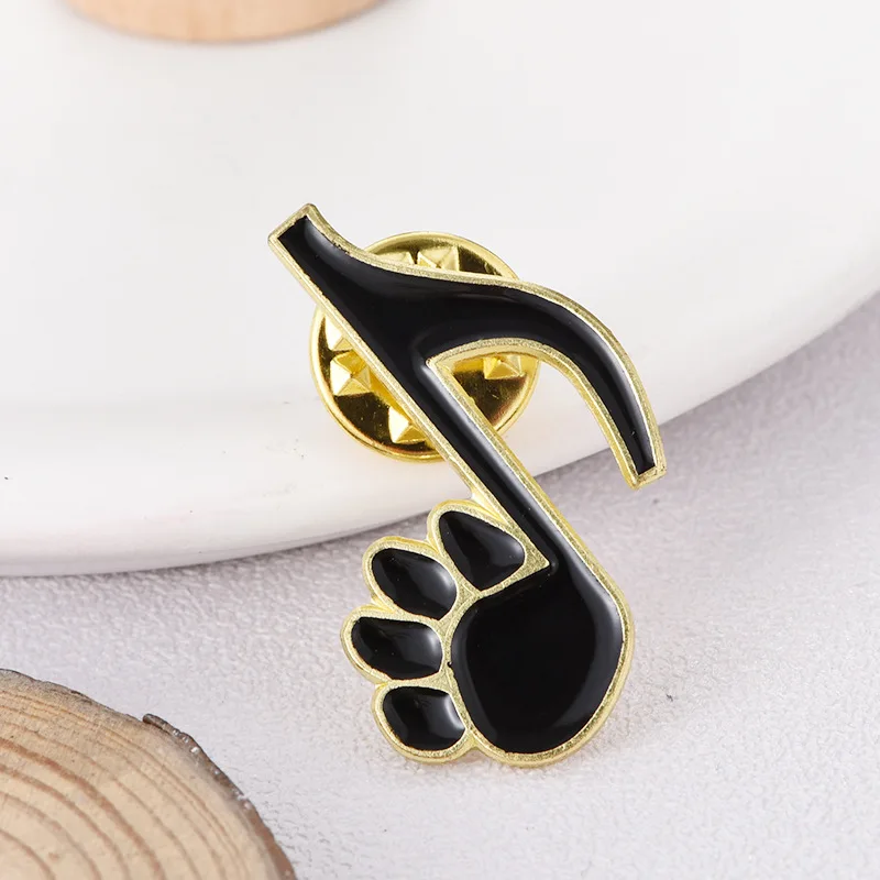 Cute Black Cat Music Enamel Brooch Set Piano Keyboard Staff Paw Note Lapel Pin Music Lover Clothing Decor Jewelry Gift