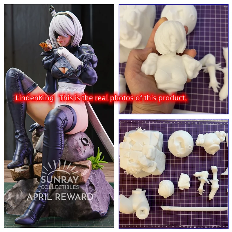

LindenKing Customize Product A592 3D YoRHa No.2 Type B 2B Figure GK Model Unpainted White-Film Collections To Modelers