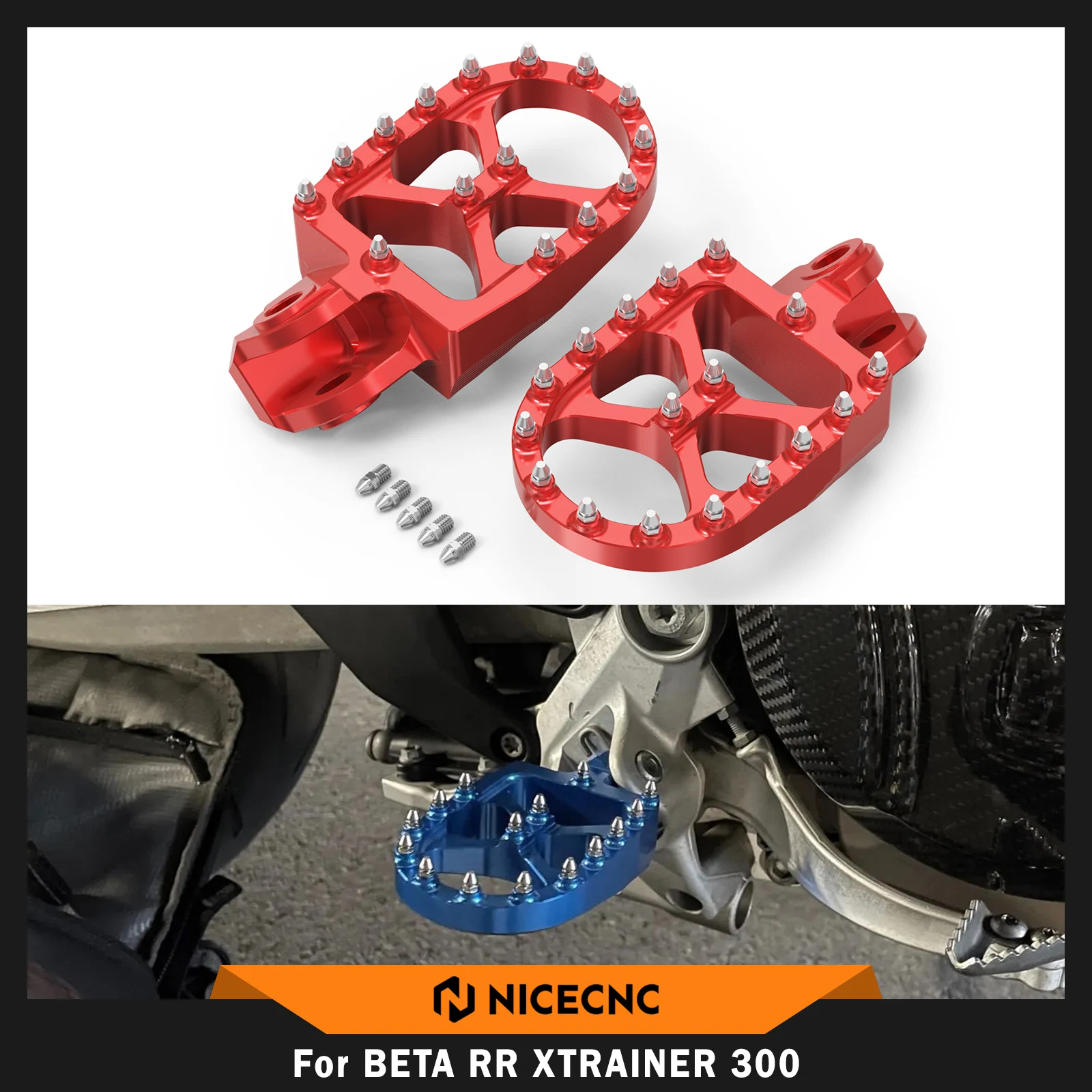 NICECNC For BETA Xtrainer 300 2015-2024 RR 300 RR 250 2013-2019 Foot pegs Footrest RR 125 RR 350 RR 390 RR 430 RR 450 RR 480 498