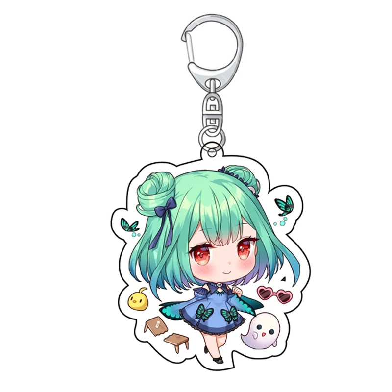 Anime Hololive Vtuber Keychain Cartoon Cute Figures Pendant Key Chain Ring Ornament Bag Charm Women Men Gift Jewelry Accessories