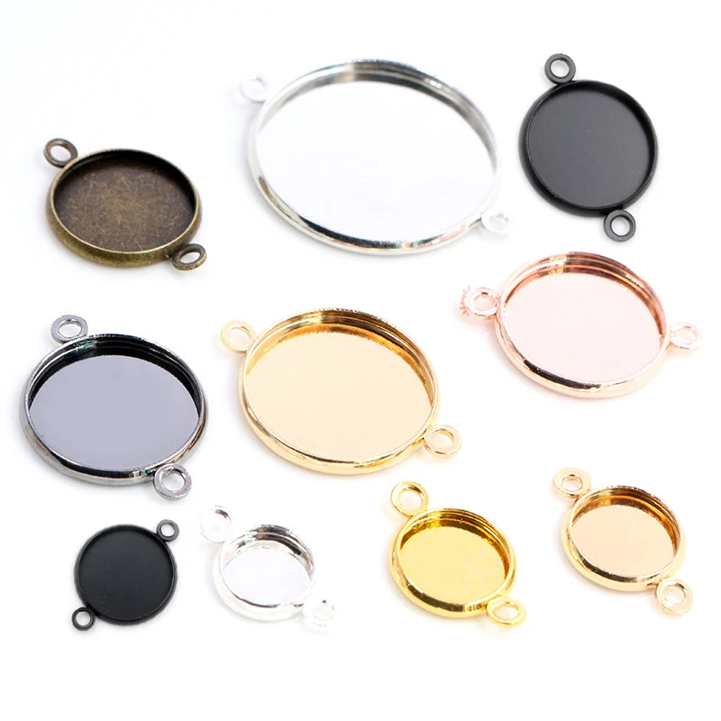 8-25mm Cabochon Base Tray Bezels Blank Gold Bracelet Setting Supplies For Jewelry Making Findings Accessories