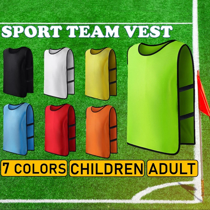 Adult/Kid Team Sports Football Vest Training Soccer Basketball Game Tournament Competition Group Shirt Jersey