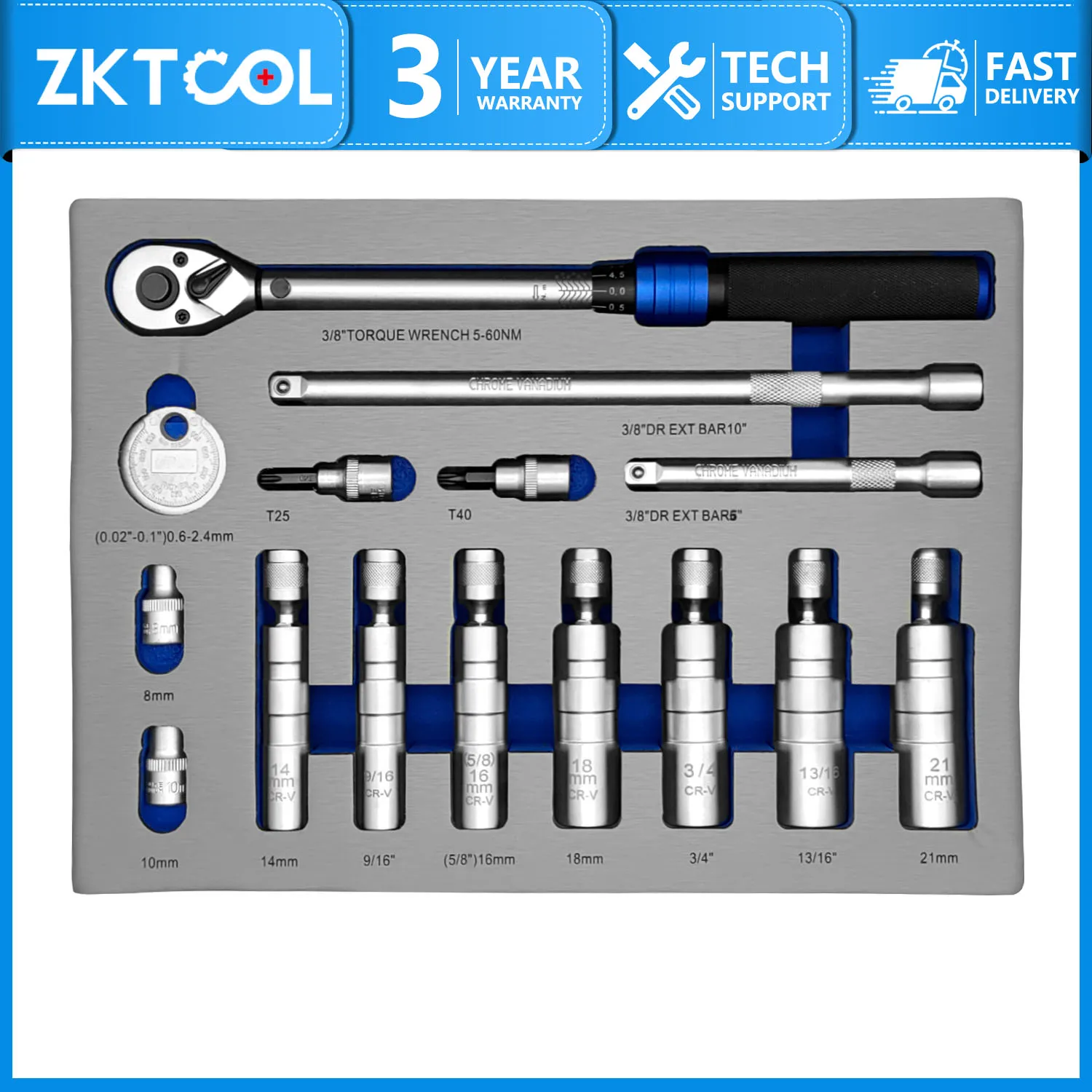 

15pcs spark plug socket wrench adapter magnetic, 12 angle with ratchet wrench, spark plug gapper and extension rod