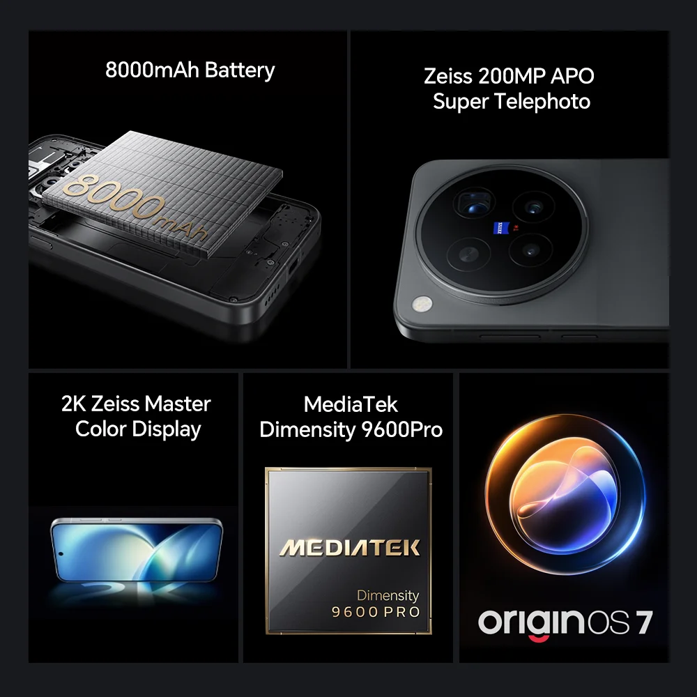 vivo X500 Pro Max Chinese Version 5G Smartphone 6.85'' 144Hz Display MediaTek Dimensity 9600 Pro 8000mAh Battery 90W Charge NFC