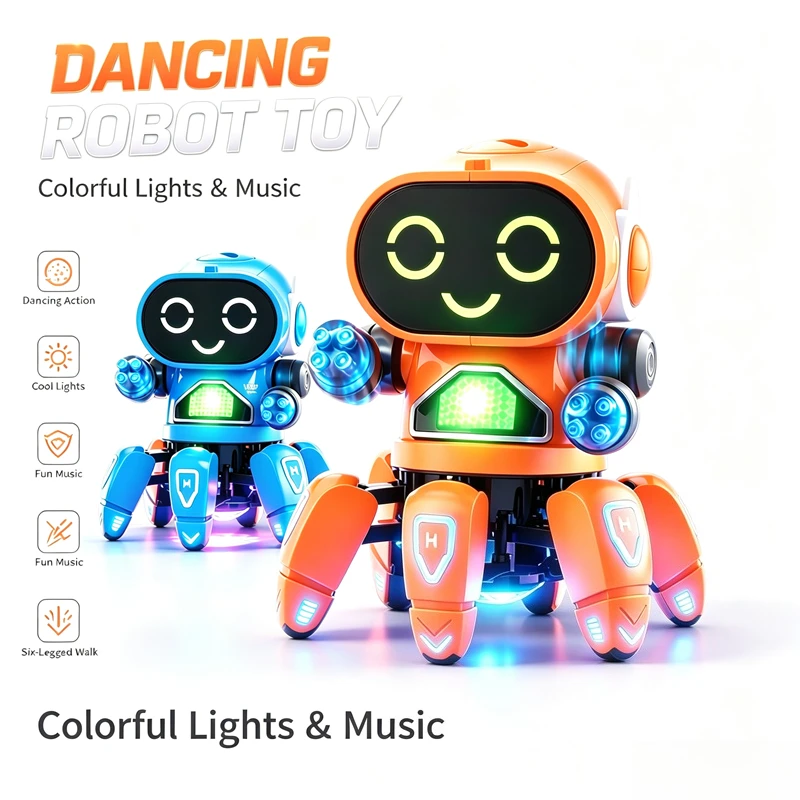 Best Selling Dancing Electric Six Clawed Fish Robot, Lighting and Music Educational and Intellectual Development Toy