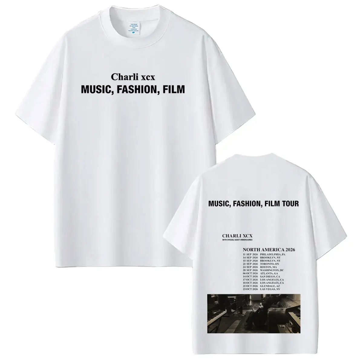 CHARLI XCX  Album Music, Fashion, Film Tour 2026 Print T-shirt Men Women Fashion T-shirt Short-sleeved Casual Cotton T-shirts