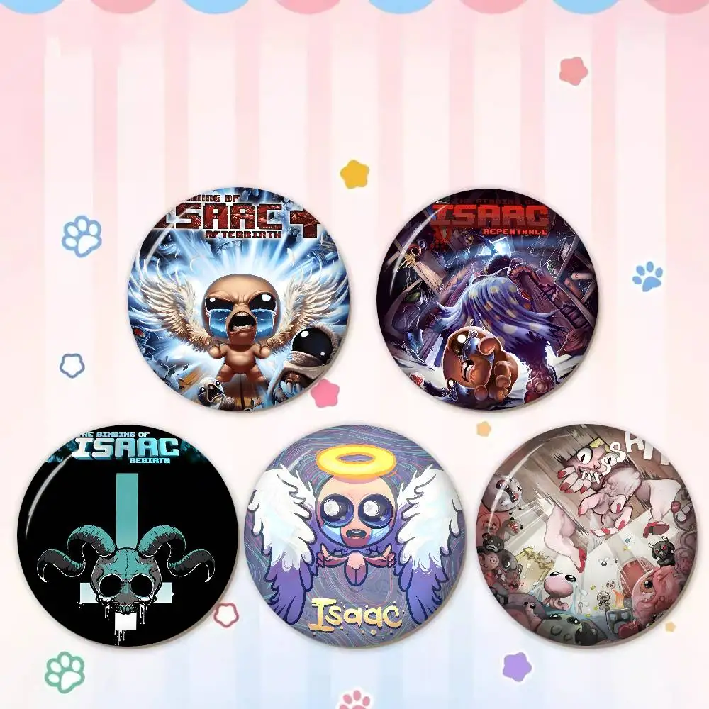 1pc game The B-Binding of Isaac Tinplate Pin Button Custom Anime Role Old-school Brooch Cartoon Collar Badge Jewelry Gift Fans
