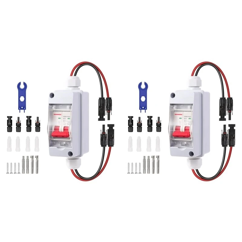 Y42A-2X Solar Panel Disconnect Switch DC 500V Solar Circuit Breaker Box 32Amp IP65 Miniature Circuit Breaker Solar PV