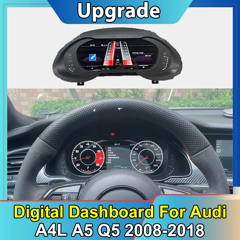 

Car LCD Digital Cluster Virtual Cockpit SpeedMeter Dash For Audi A4L A4 A5 Q5 2008 2009 2010-2018 Instrument Screen Panel Unit