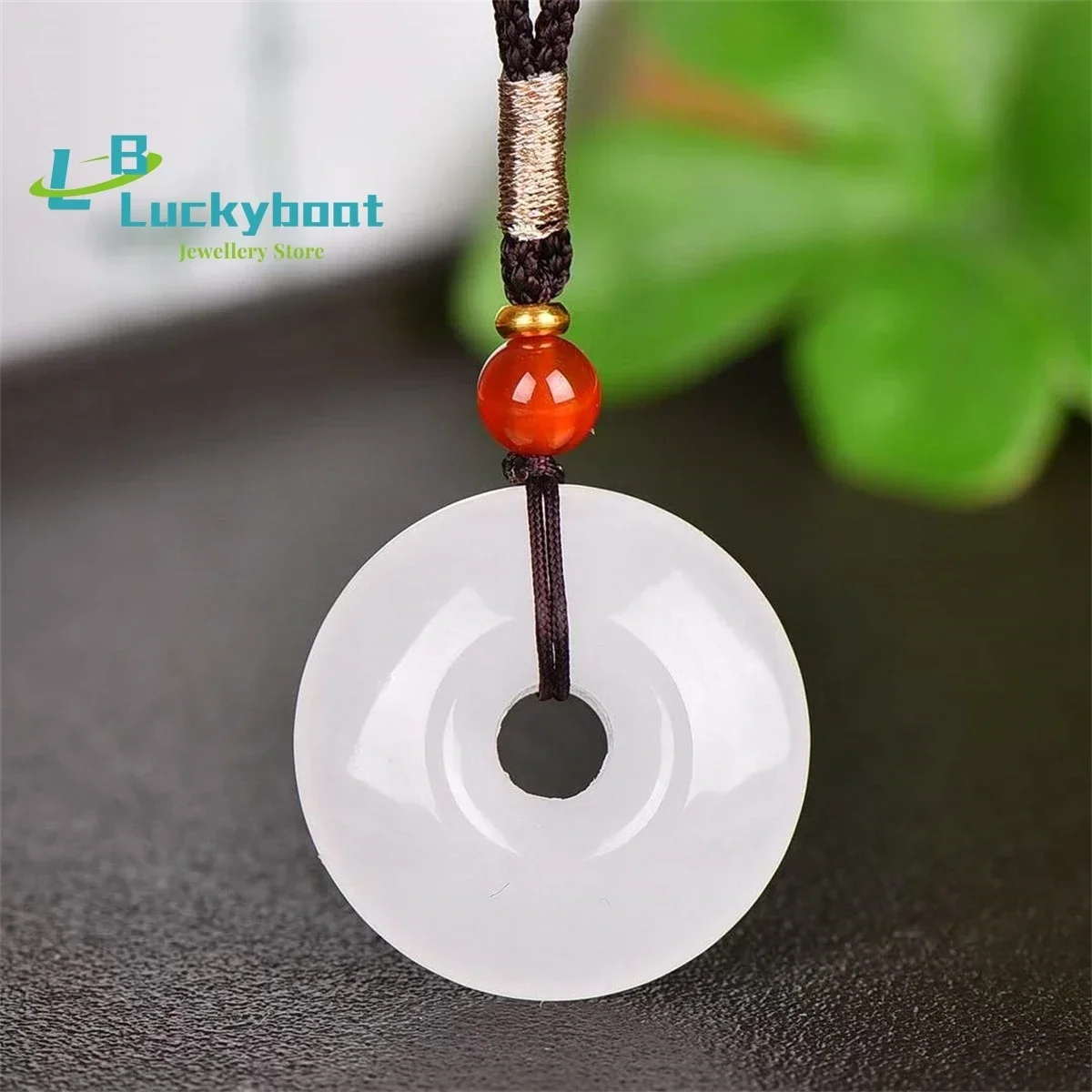 Natural Gold Silk Sheep Fat White Jade Safety Buckle Pendant Simple and Personalized Fashion Versatile for Men and Women