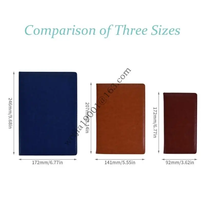 دفتر الورق المقسوم مع 200 صفحة على نطاق واسع من اليومية الجلدية المبطنة Business Business Notepads لكتابة اليومية .H05A