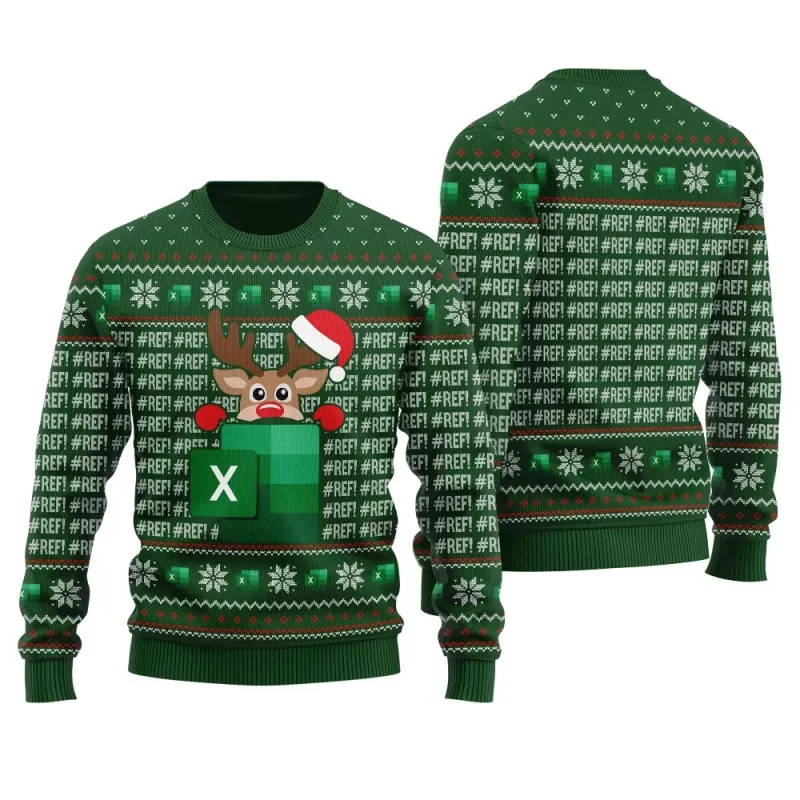

New In The EXCEL Sheets Reindeer Ugly Christmas Sweater For Men Women Merry Christmas Pullover Sweatshirt Clothes Xmas Jumper