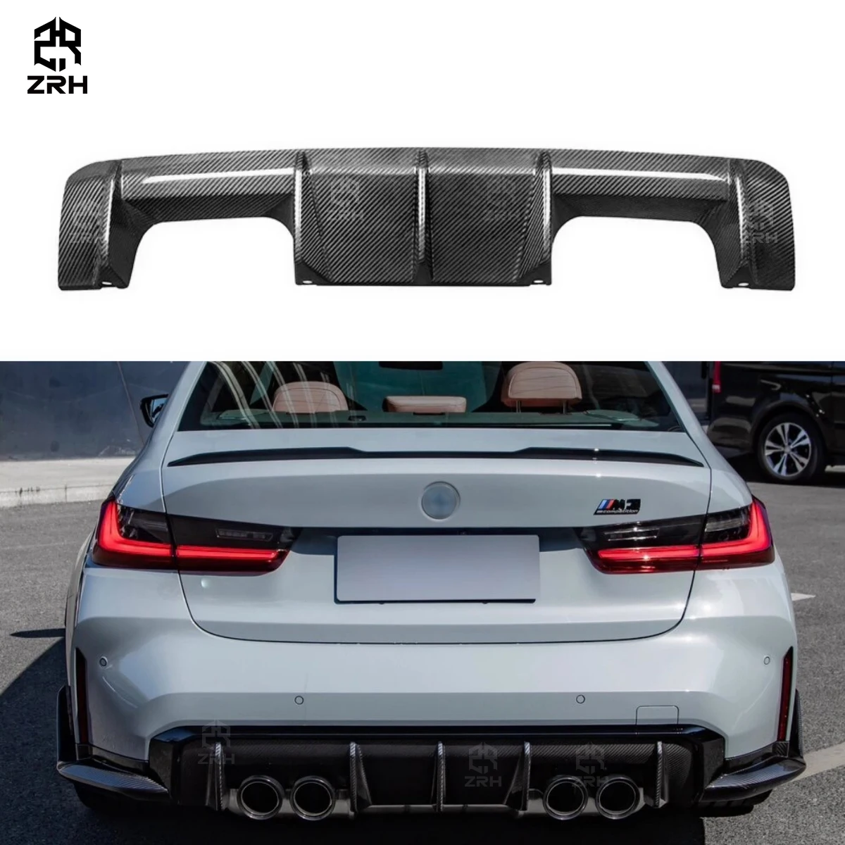 

Высококачественный задний бампер из сухого углерода в стиле MP для BMW G80 M3 G82 M4 2021 + сухой диффузор из углеродного волокна