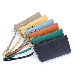 Ladies Fashion Long Wallets Genuine Leather Women's Mobile Phone Clutch Bags Coin Purses Clutches Luxury Brand Women's Wallets