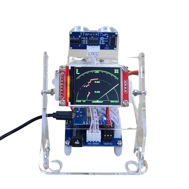 Akrylowy mini robot radarowy z małym/dużym ekranem TFT do radaru ultradźwiękowego dla robota Arduino dla ESP8266 Programowalne zabawki Zestaw do majsterkowania