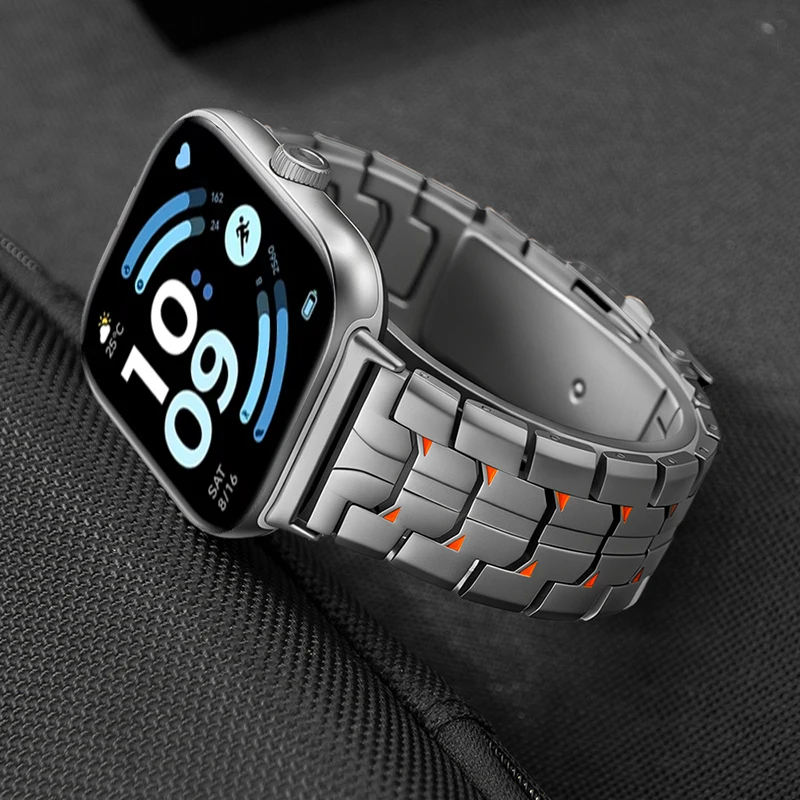 Luxury Stainless Steel Band For Redmi Watch 6 5 4 Bracelet Correa For Xiaomi Smart Band 10 Pro/Mi Band 9 Pro/8 Pro Metal Strap