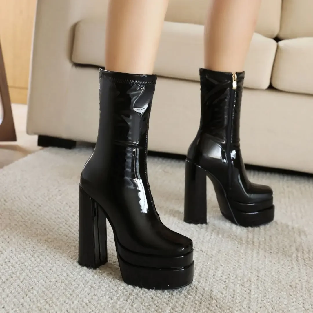 Oversize  Large size  Big Size  Thick heel boots  boots women woman winter boots women women shoes botas