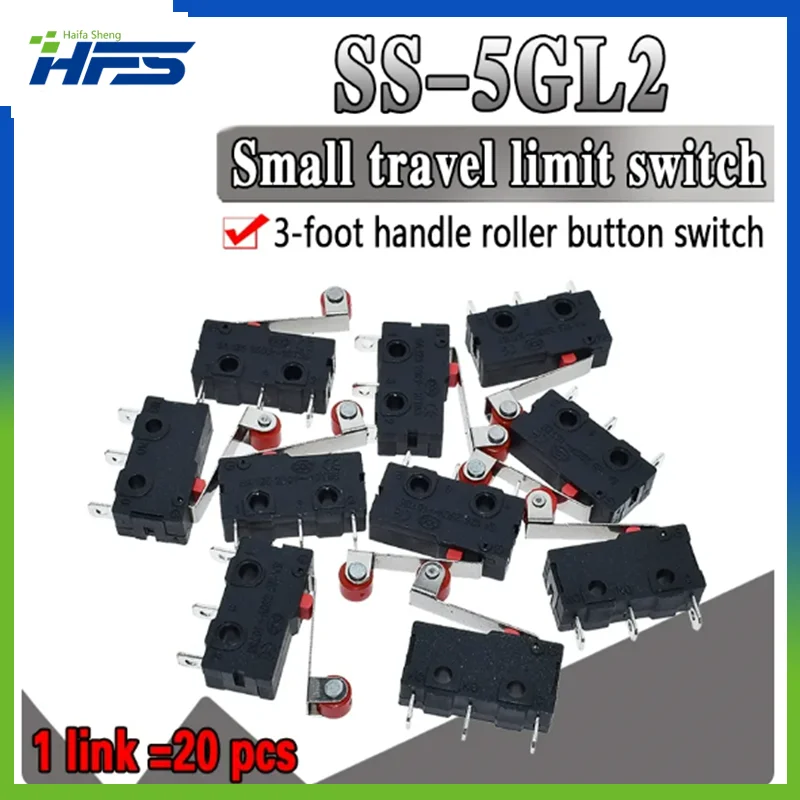 

20pcs/lot New Micro Roller Lever Arm Normally Open Close Limit Switch KW12-3