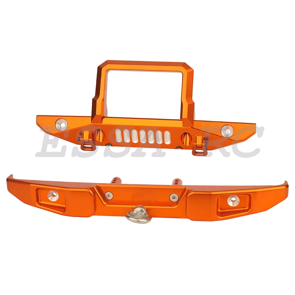 Aluminum Alloy Front Rear Bumper with Tow Hook Winch Base for 1/6 RC Crawler Car Axial SCX6 Jeep JLU Wrangler 4WD Upgrade Parts