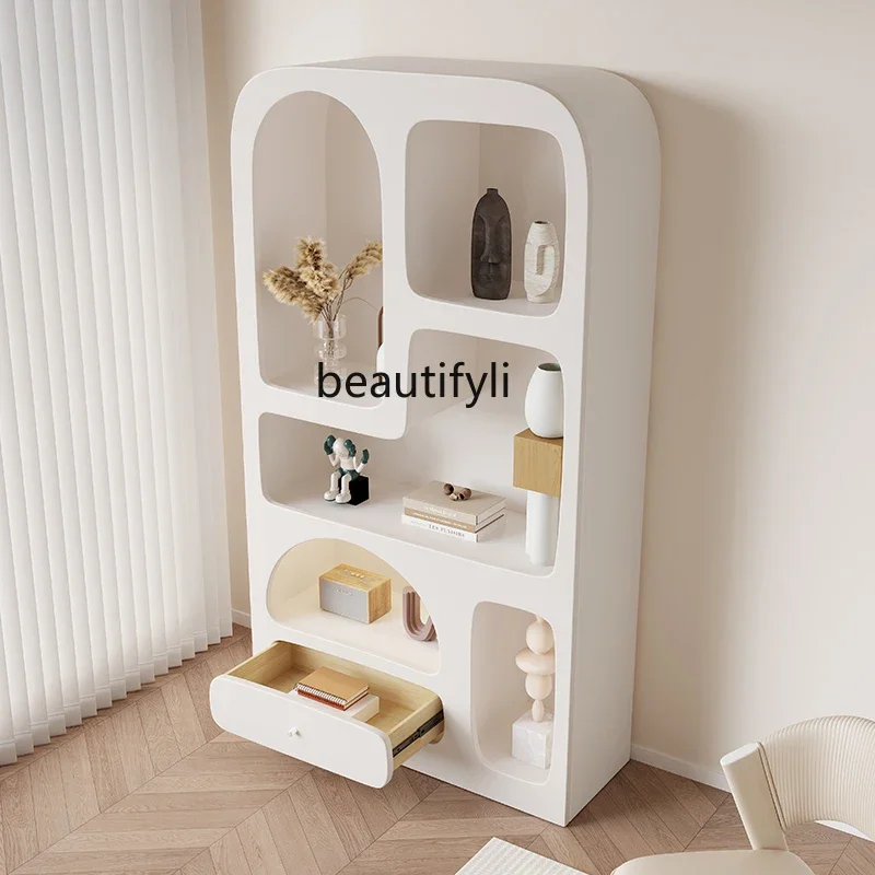 

Cream Wind Bookcase Shelf Entrance Floor Storage Living Room Display Bookshelf Cave Cabinet