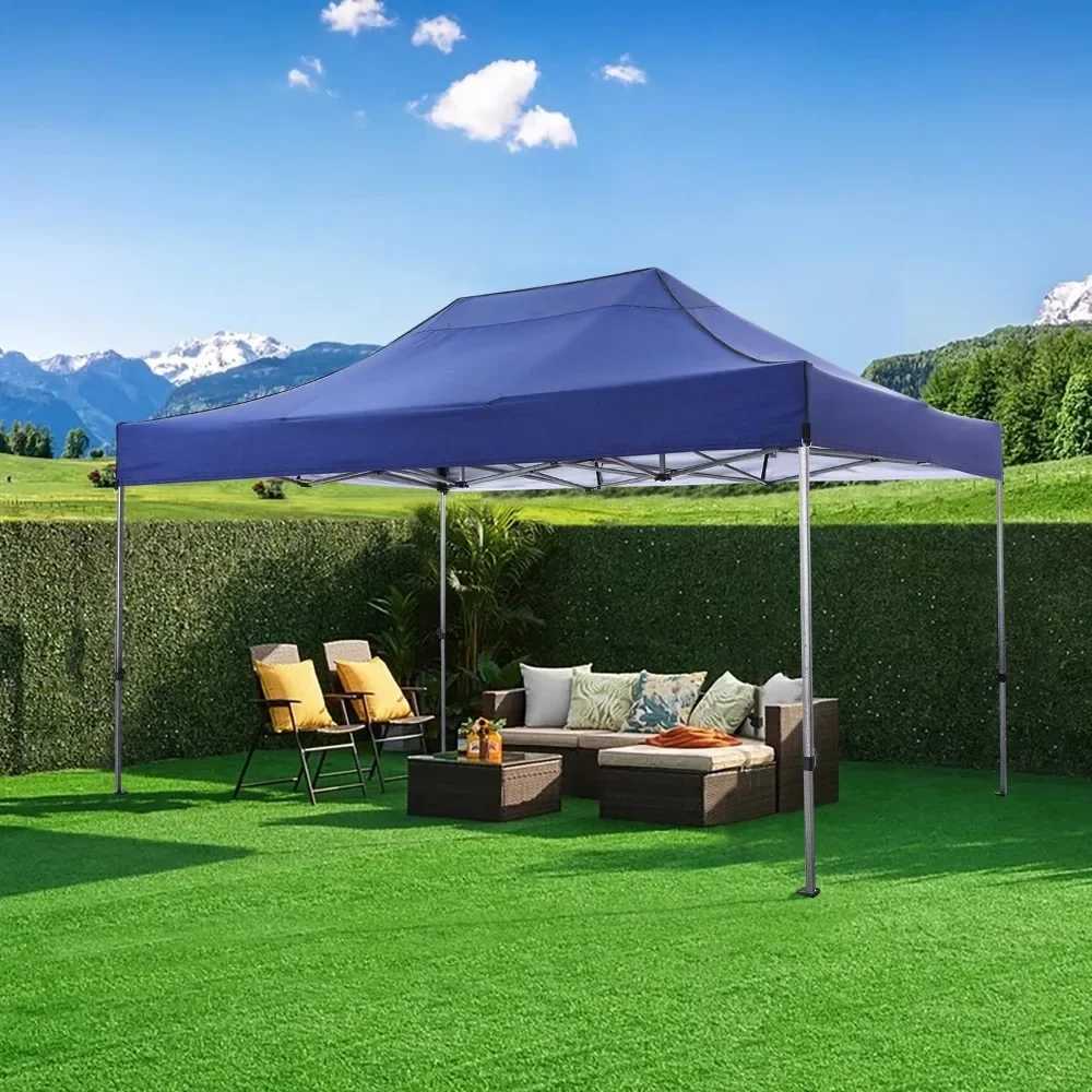 Baldachin, 10 x 15 Pop-up-Überdachung Gazebo 3.0, leicht aufziehbares, robustes Vordach mit 4 abnehmbaren Seitenwänden, hohe Stabilität, 125 l x 120 B x 180 H