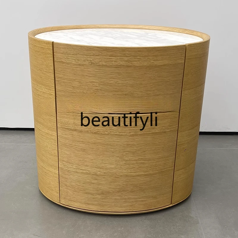 Bedside table designer minimalist marble log furniture