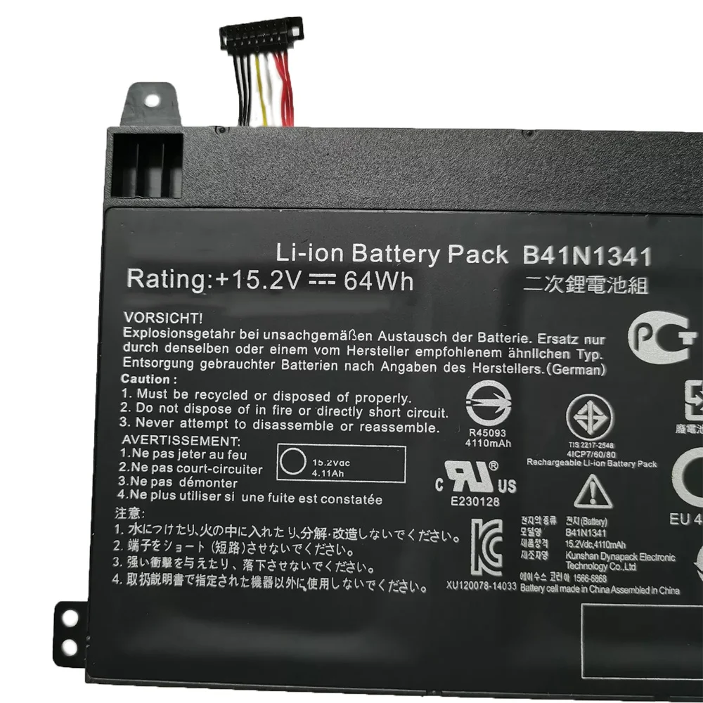 Imagem -03 - Portátil para Asus B41n1341 15.2v 64wh Q503ua N543ua Series Q503ua-bhi5t16 Q503ua-bsi5t17 N543ua1a Series 7xinbox-bateria do