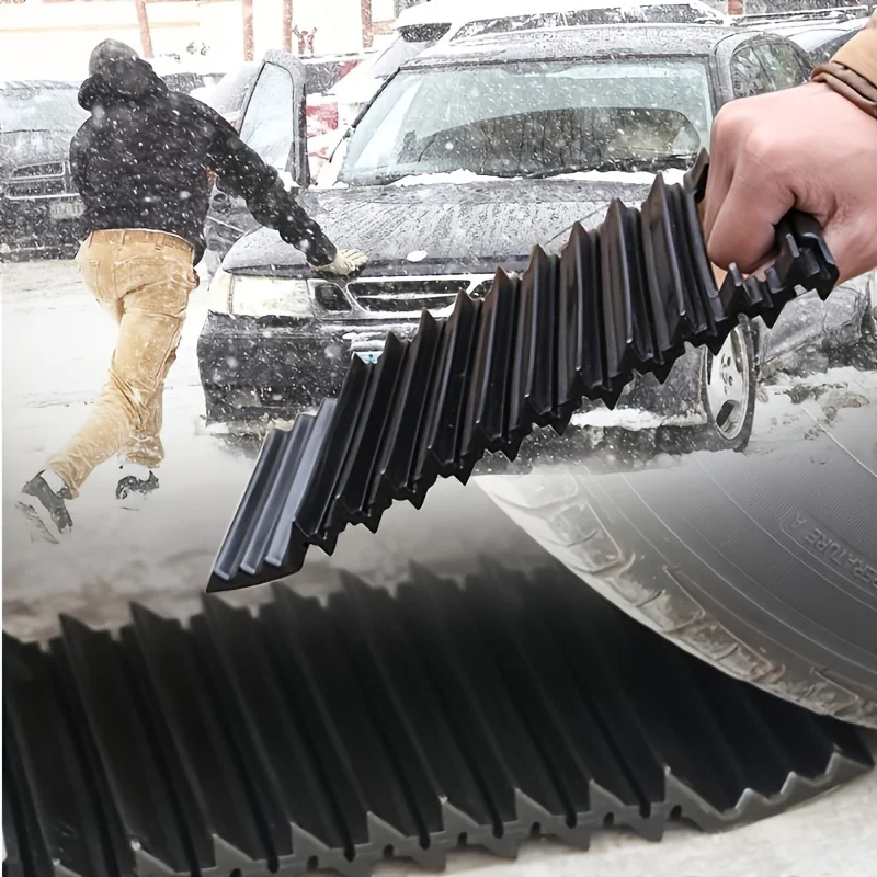Portable Anti-Skid Traction Mat, Car ATV Tire Rescue Board for Ice Mud Sand, Wear Resistant Emergency Auto Accessory