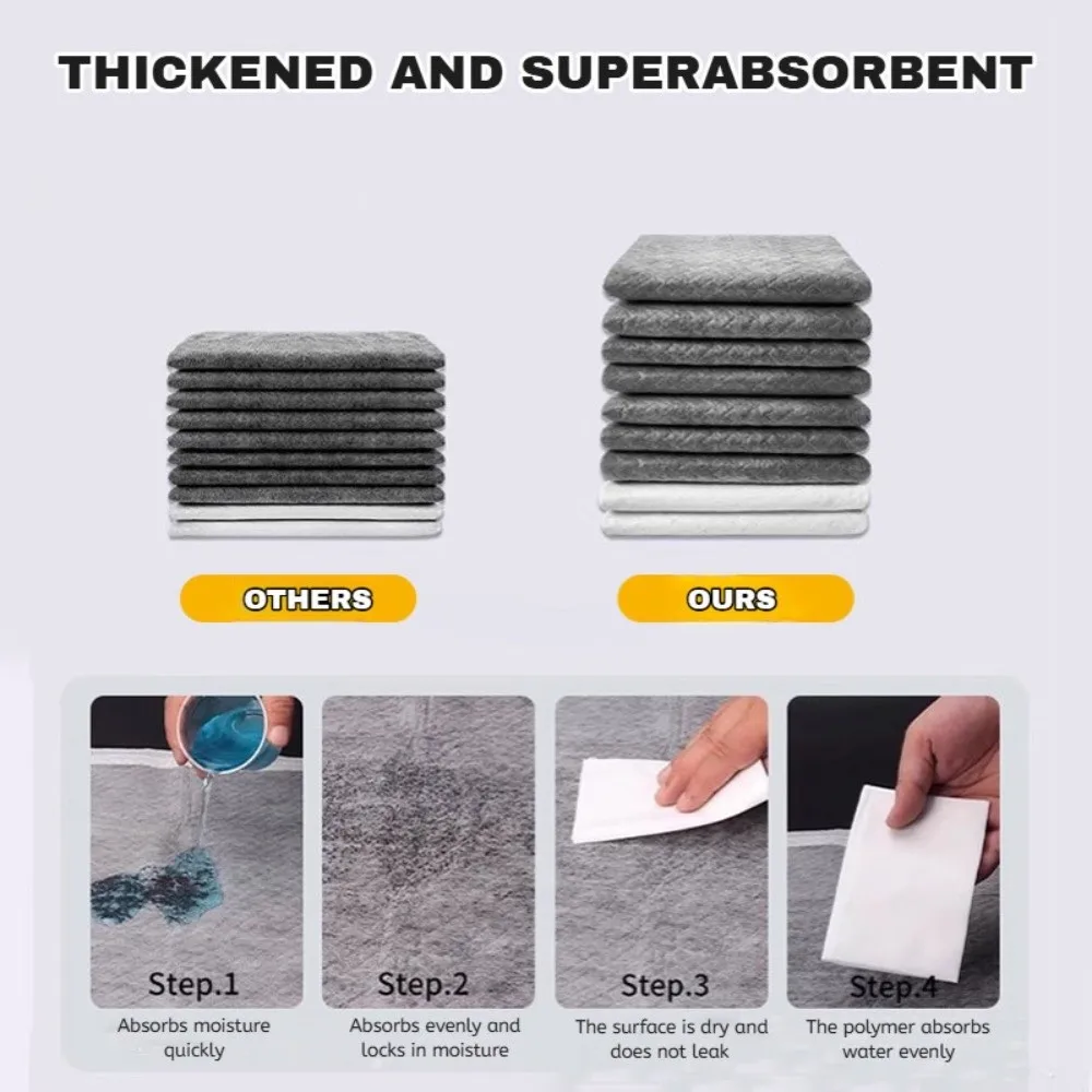 S/M/L/XL الخيزران الفحم الحيوانات الأليفة وسادة سوبر ماصة المتاح مزيل العرق حفاضات الحصير رمادي سميكة الكلب التدريب تبول الوسادة القط #1