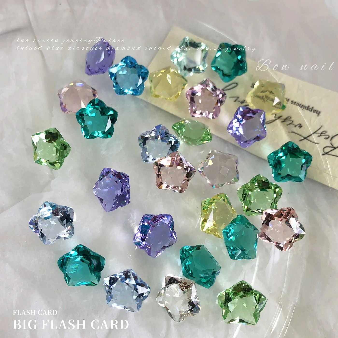 10Pcs Summer Transparent Pointed Starfish Nail Charms Shiny Crystal White Pink Blue Purple Large Rhinestones DIY Nail Accessorie