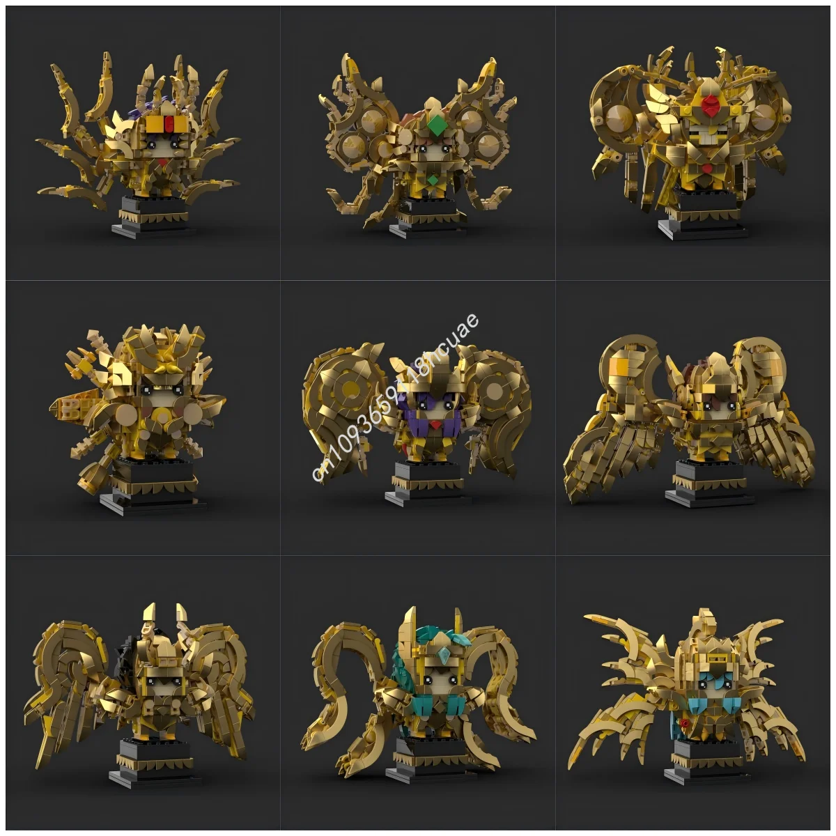 

MOC Golden Saint Seiya God Cloth Brickheadz Model Knights of The Zodiac Building Blocks DIY Creative Ideas Toy Christmas Gift