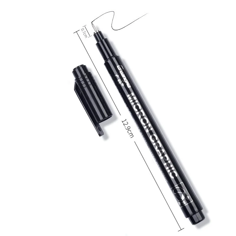 فرشاة رسم فنية للأظافر مع حواف خطوط رسم فائقة الدقة، سريعة الجفاف، قلم تحديد أكريليك مقاوم للماء، قلم جرافيتي #5