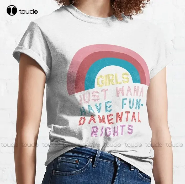 Girls Just Wanna Have Fundamental Human Rights Women'S Rights Feminist Shirt Short-Sleeve Abortion Ban T-Shirt Xs-5Xl Unisex New