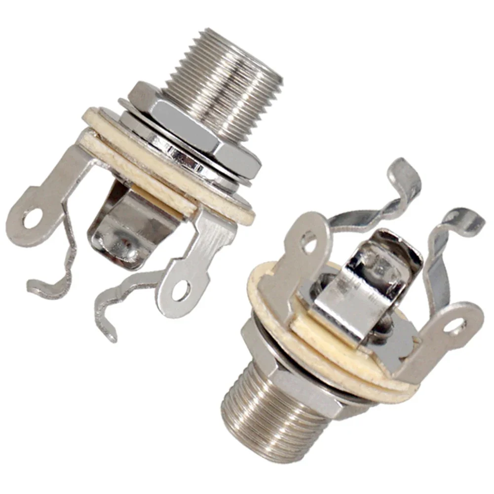 

2Pcs 1/4 Inch 6.35Mm Guitar Pickup Output Jack Metal Guitar Stereo Socket Parts Guitar Mono Jack Socket for Electric Guitar Bass