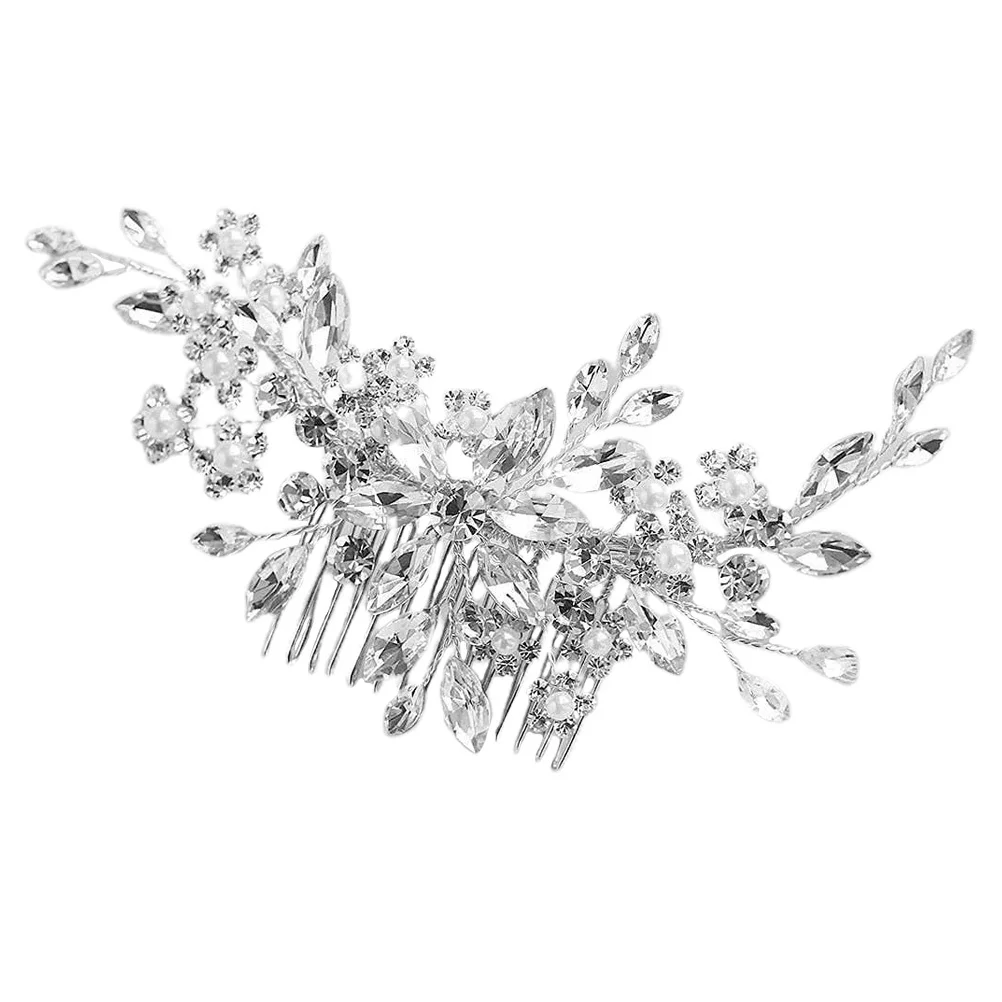 مشط شعر الزفاف كريستال غطاء رأس الزفاف للعروس مشط جانبي أنيق خفيف الوزن مريح مثالي للاستحمام الزفاف #6