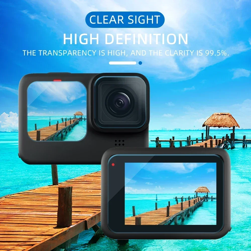 6/1Pcs HD Tempered Glass For GoPro Hero 12 11 10 9 Black Lens & Front & Back 9H Hard Screen Protector For GoPro Hero11 12 Hero10