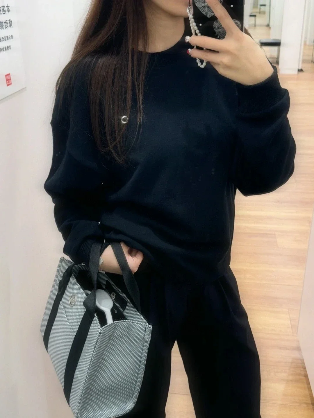 بلوزات رياضية نسائية برقبة دائرية سادة أسود أحمر كلاسيكي حرف فضفاض بلوفرات غير رسمية موضة هوديس بأكمام طويلة للنساء #5