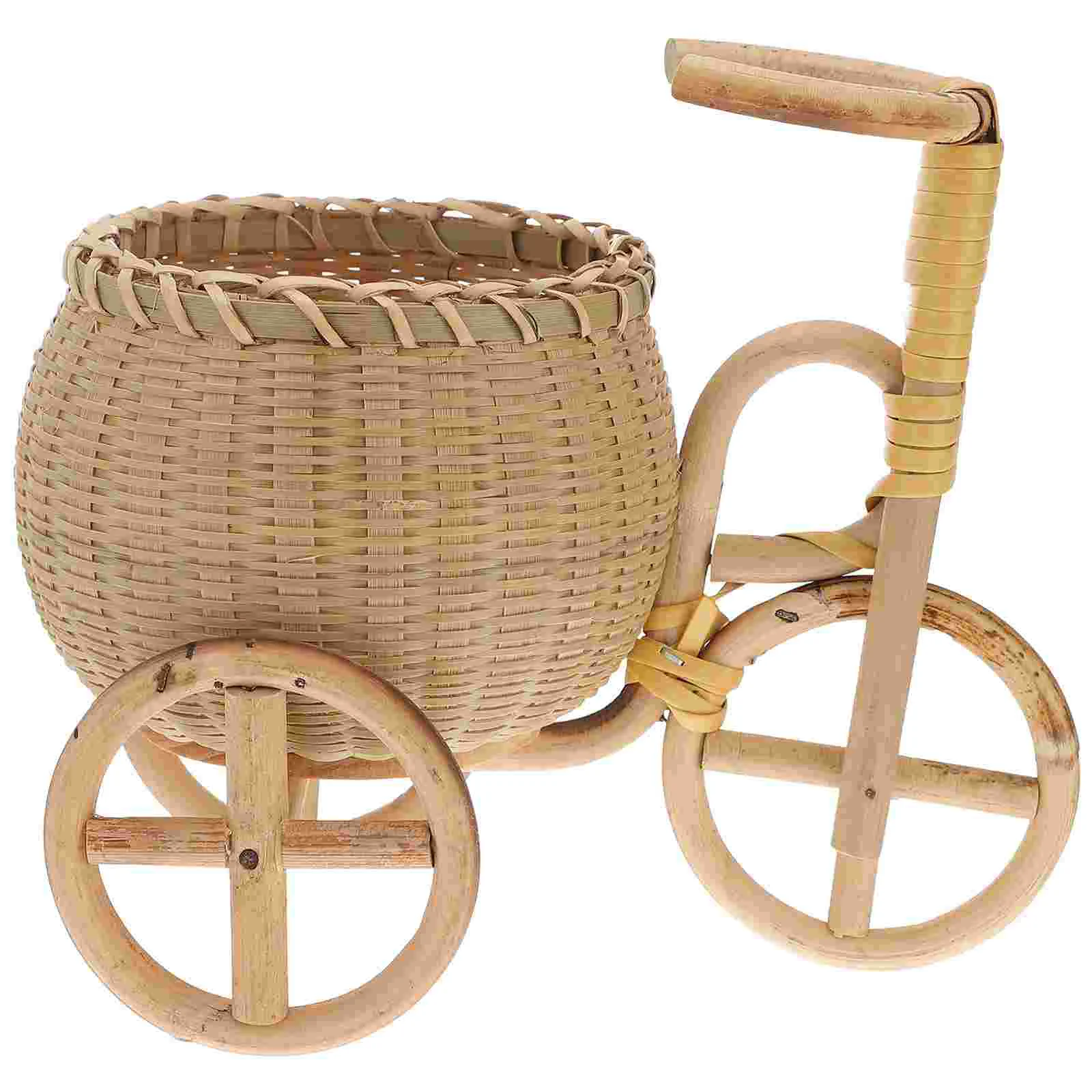 

Mini Bamboo Tricycle Pencil Blue Dried Fruit Basket Refreshment Bike Shape Storage