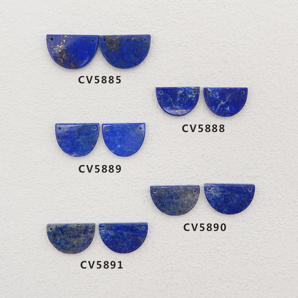 

1 Pair Natural Lapis Lazuli Double Holes Earrings Design Accessory Fashion Woman Beads Semi-precious Stones Jewelry