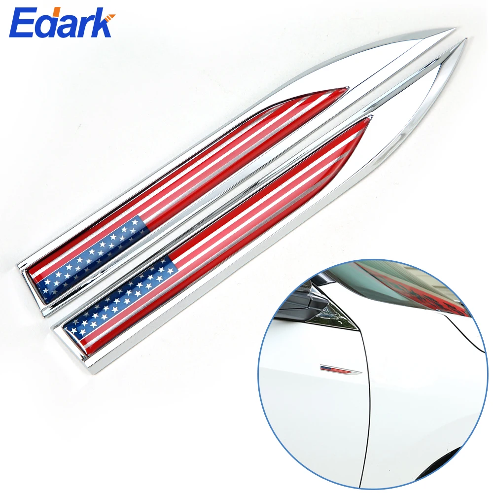 

1 Pair Car Side Fender Metal Decorative Decal United States Flag Emblem for Hyundai Genesis Auto Exterior Sticker Accessories