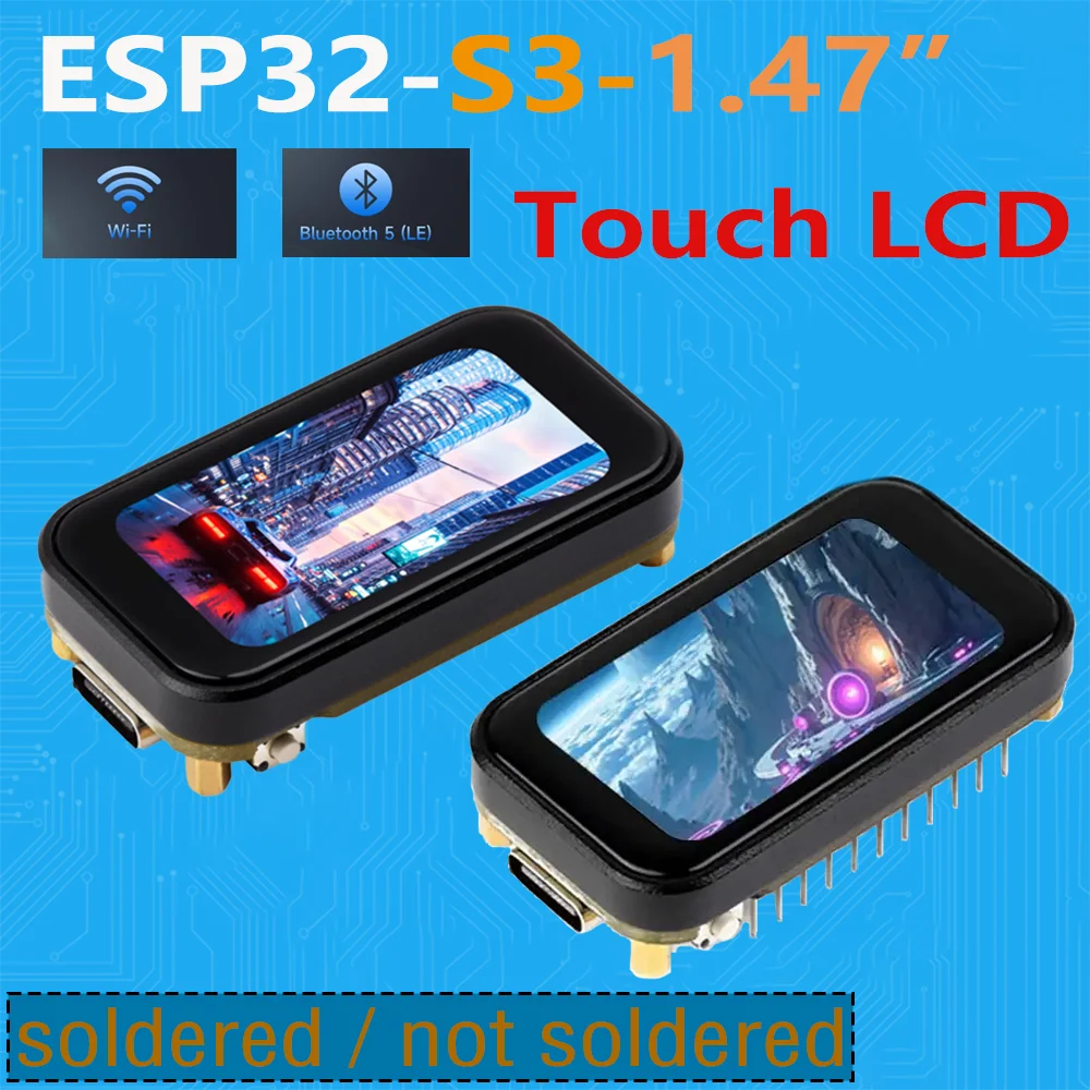 

ESP32-S3 1,47-дюймовый сенсорный ЖК-экран IPS 1,47-дюймовый дисплей Макетная плата 172 × 320 SD AXS5106L JD9853 Новый