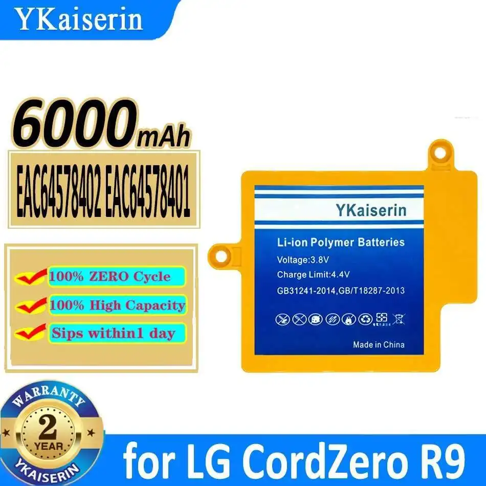 

Cordless Vacuum Cleaner Battery EAC64578402 EAC64578401 6000mAh For LG Cordzero R9 R9MASTER