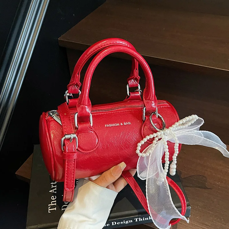 

Small PU Leather Shoulder Bag 2025 New Y2K Short Handle Hand Bag for Work Underarm Bag Y2k Females Handbags and Purses