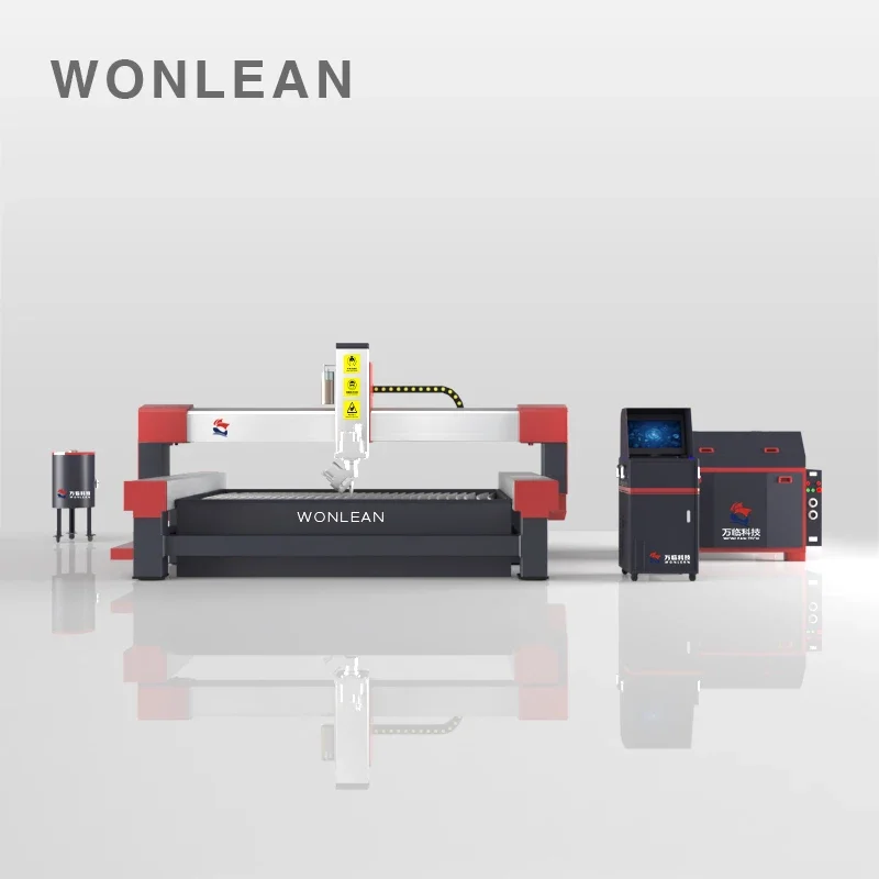 WONLEAN New Design 5 Axis Waterjet For Quartz Porcelain Waterjet Cnc Stone Cutting Machine