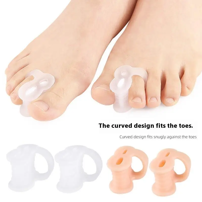 1 زوج العلامة التجارية الجديدة فاصل أصابع القدم الورم مصحح جل تو فاصل تو حامي الإغاثة الألم من الورم المتداخلة وانجراف تو #4