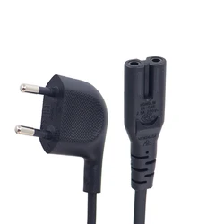 IEC C7 Figure 8 Power Cable EU 2 Prong Right Angle European Cable Power Supply Cord for Samsung Power Supply LED TV Laptop