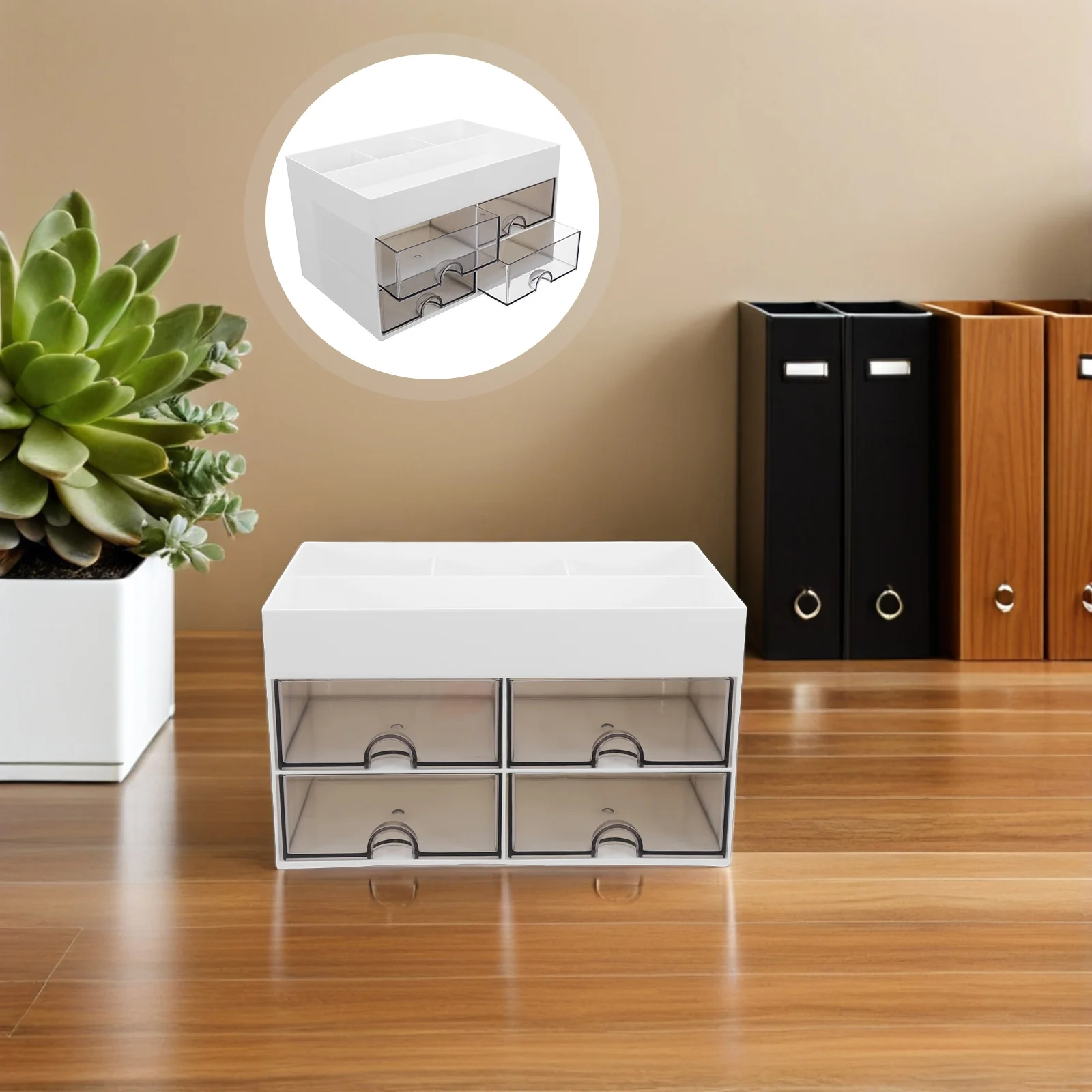 

Plastic Desktop Organizer Multi-Compartment Design Pen Pencil Holder Space Saving Office Supplies Tidy Workspace