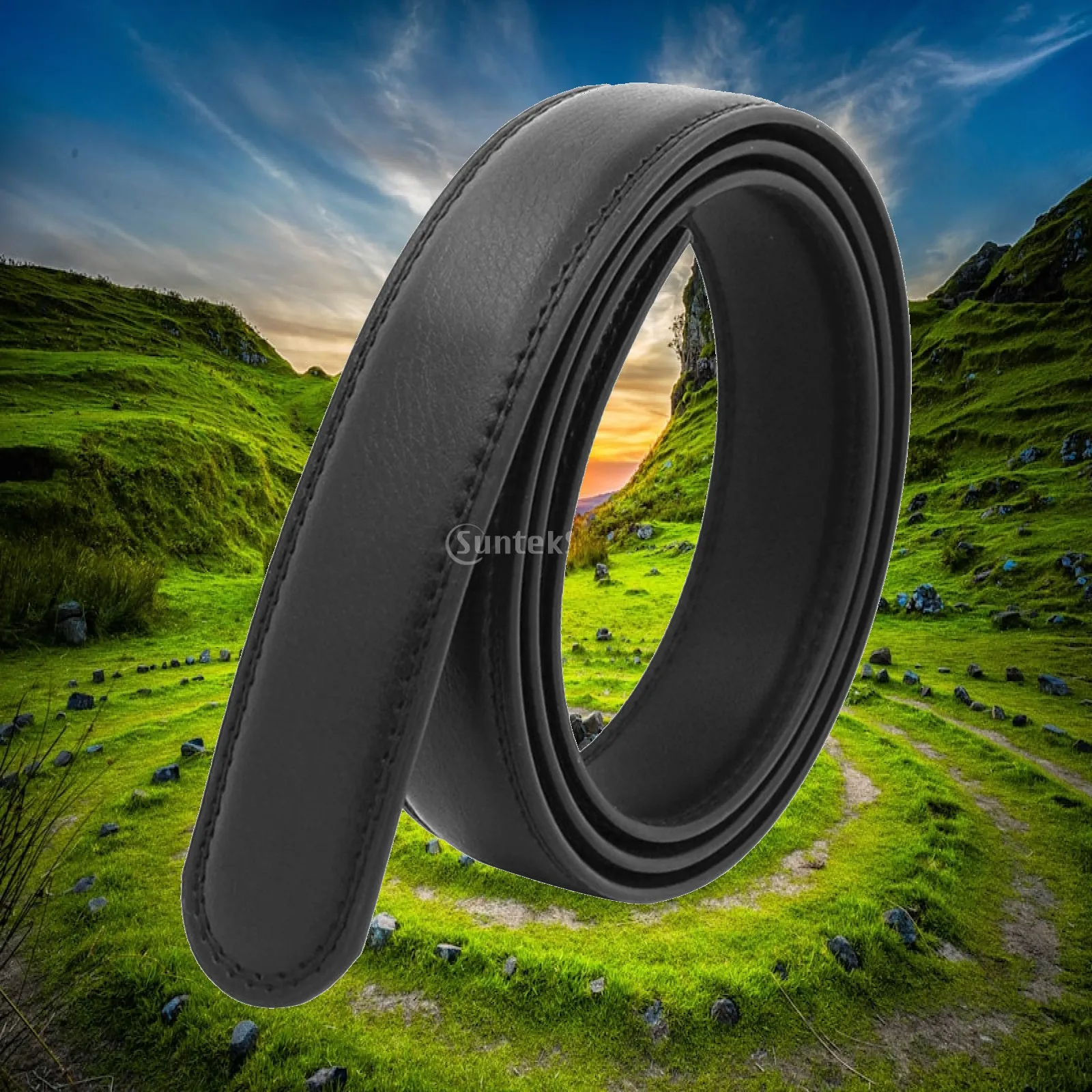 Automatic Belt Men Waistband Without Buckle Casual Black Clothing Accessories Waist Belt Replacement Strap for Suit Pants