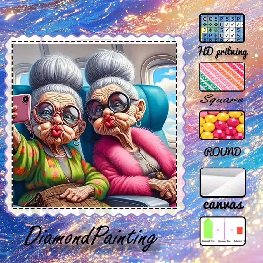 1 piece 5D DIY flocking cloth, special drill, diamond painting kit, travel, selfie, pattern mosaic, diamond art